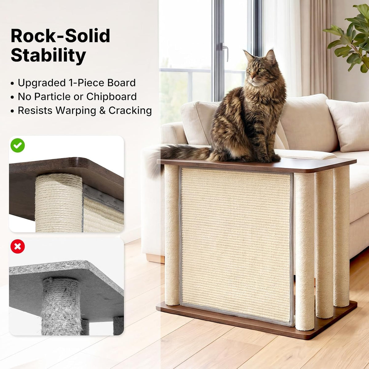 Cat Scratcher Side Table for Couch, Sofa Protector End Table