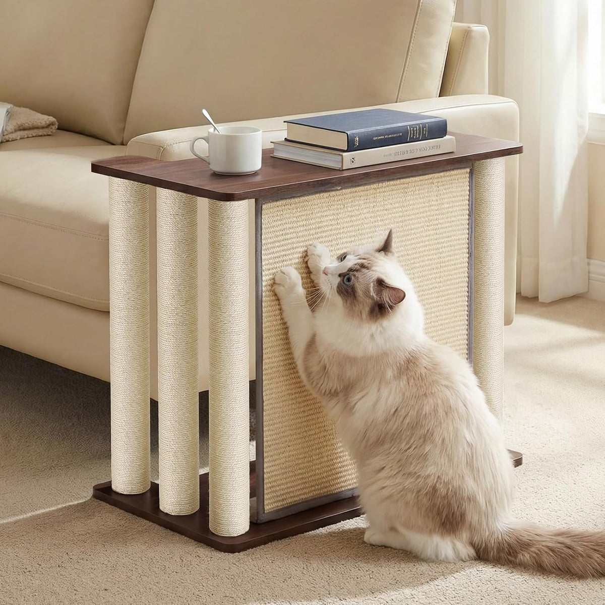 Cat Scratcher Side Table for Couch, Sofa Protector End Table